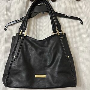 Liz Claiborne Black Shoulder Bag with Gold Accents